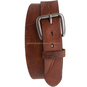 Cinturón casual de cuero texturizado marrón para hombre, cinturones y accesorios de cuero de moda de alta calidad de grano completo a precio mayorista - Product Image 2