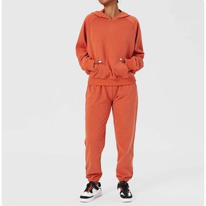 Conjunto Deportivo con Capucha para Mujer, Color Sólido, Manga Larga, Casual, Pantalones Deportivos Transpirables de Algodón con Bolsillos, Corte Holgado, para Otoño - Product Image 6