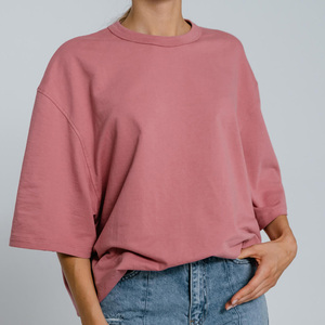 Nouveau T-shirt décontracté à col rond et manches courtes bleu clair pour femme 2026, 100 % coton respirant, coupe jersey, idéal printemps-été, en promotion - Product Image 4