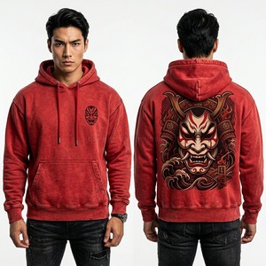 Sudadera con Capucha Personalizada Estilo Vintage con Lavado Ácido para Hombre, Sudadera de Forro Polar Grueso con Estampado Gráfico de Drácula, Sudadera Oversize de Estilo Urbano, Fabricante - Product Image 4