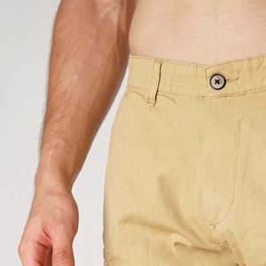 Pantalones Cortos Cargo Color Caqui para Hombre, Cintura Media, Cierre de Botones, Color Sólido, Tela Oxford, Estilo Casual, Transpirables, con Bolsillos, Largo Bermuda - Product Image 2
