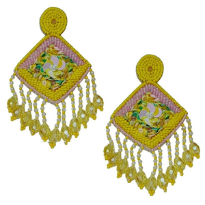 Boucles d'oreilles brodées à la main, colorées et perlées, pour femmes et filles, style personnalisé, mode, fête, broderie au point de croix - Product Image 1
