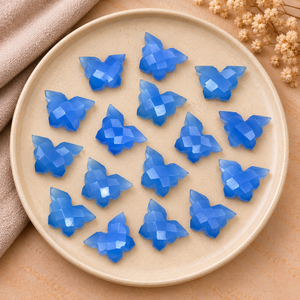 Cuentas de Calcedonia Azul en Forma de Mariposa de 14x10mm, Facetadas, para la Fabricación de Joyería, Cuentas Sueltas al por Mayor, Joyería Hecha a Mano - Product Image 4