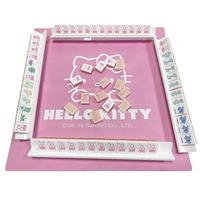 Ensemble de mahjong américain en acrylique rose de qualité supérieure, tuiles en cristal polies à la main, cadeau pour la maison avec sac de rangement, jeu de mahjong