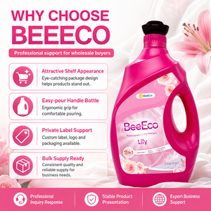 Détergent à lessive liquide biodégradable écologique BeeEco Professional Lily 3,5 kg x 3, parfum floral, vente en gros, pour usage textile - Product Image 4