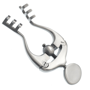 เครื่องมือถ่างเนื้อเยื่อแบบมือถือ Jansen Retractor ขนาด 4 นิ้ว ปลายทู่ 3x3 ง่าม ทำจากเหล็กกล้าไร้สนิมสำหรับผ่าตัด อุปกรณ์การแพทย์สำหรับศัลยกรรมหู คอ จมูก - Product Image 2