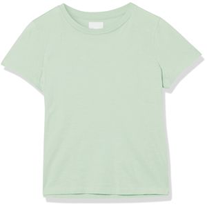 Camiseta de Cuello Redondo Verde Menta de Alta Calidad para Mujer, Manga Corta, Corte Regular, Informal, 100% Algodón Jersey, Transpirable, Primavera Verano - Product Image 2