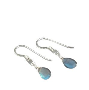 Pendientes de gota de labradorita chapados en oro de Plata de Ley 925 hechos a mano para mujer joyería de moda - Product Image 1