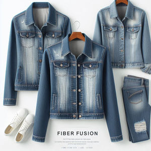 Veste en jean durable avec fermeture à boutons pour femmes en tissu jeans 100% coton lavé, logo personnalisé étiquette OEM du Bangladesh - Product Image 6