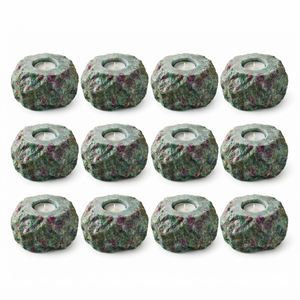 Support de bougie en pierre naturelle sculptée à la main en agate rubis fuchsite, pierre précieuse de guérison, vente en gros - Product Image 4