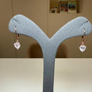 Pendientes Colgantes de Diamante Cultivado en Laboratorio con Forma de Corazón, 2CT, Oro de 14K, Joyería Romántica para Mujer, para Fiestas y Eventos - Product Image 3