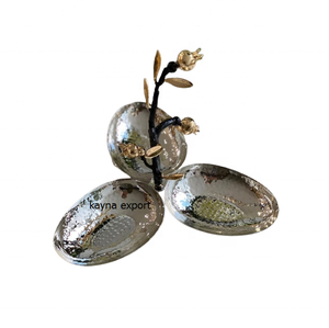 Tazón de acero inoxidable para servir dátiles con mango de rama de metal dorado de latón, Colección Ramzan, tazón decorativo elegante, precio al por mayor - Product Image 6