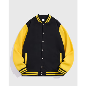 Blouson de baseball décontracté et sportif 2026 avec design color block, vêtement d'extérieur super cool de style américain - Product Image 1