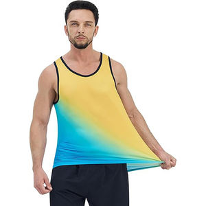 men fitness sleeveless <b>vest</b> cotton spandex gym workout <b>muscle</b> breathable stretch tank top - Product Image 2