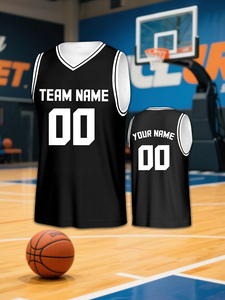 Custom <b>Basketball</b> <b>Jersey</b> Black Personalized Printed Your Own Name Number Men/Women/<b>Kids</b> Quick Dry Sleeveless <b>Jersey</b> - Product Image 4