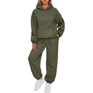 Ensemble de survêtement décontracté pour femmes, sweat-shirt et pantalon à coupe décontractée - Product Image 1