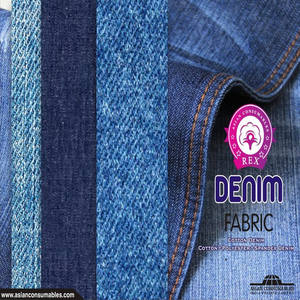 2024 nouveau tissu Indigo Denim Stretch doux coton sergé armure polyvalent classique bleu jean matériel de Mexio polyvalent élégant - Product Image 1