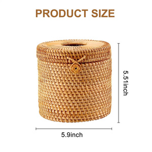 Eco Friendly Rectangle Seagrass <b>Storage</b> <b>Box</b> Lid Handmade Woven Organizer Handle Loop Button Closure for Multi-Purpose <b>Storage</b> - Product Image 2