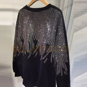 Sweat-shirts en coton mélangé avec strass, dernier design, fabriqués au Pakistan, pour adultes. - Product Image 2