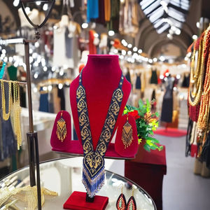 Conjunto de joyería de boda Bohemia étnica africana de alta calidad, collar de mujer para fiestas, aniversarios y regalos, patrón de paz - Product Image 2