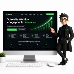 การออกแบบเว็บไซต์ Webflow สำหรับธุรกิจพร้อมดีไซน์ทันสมัย รองรับการปรับแต่งตามขนาดหน้าจอ และเว็บไซต์พร้อมใช้งานสำหรับ AI และการเติบโตทางดิจิทัล - Product Image 1