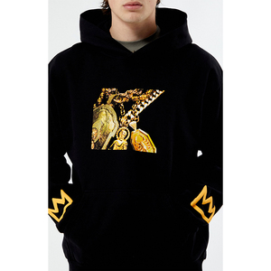 Sweat à capuche personnalisé avec logo en impression 3D en relief, tissu épais de qualité supérieure, molleton de coton français, sweat à capuche de haute qualité - Product Image 3