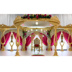 Impresionante Mandap de Madera para Bodas Indias, Mandap de Madera Tallada a Mano en los Países Bajos, Mandap de Madera Tallada de Moda en EE. UU. - Product Image 1