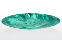Assiette de service en résine faite à la main de 12 pouces avec motif marbré, forme ronde, passe au lave-vaisselle, écologique, pour la décoration de la maison et de la cuisine