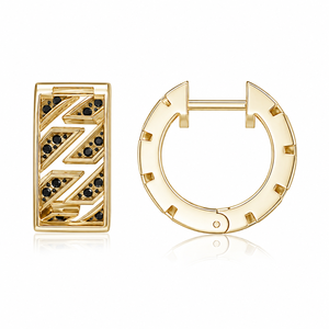 Pendientes de Aro con Diamantes Negros Naturales, Chapados en Rodio, Oro de 10K, 14K, 18K, Plata 925, 935, Joyería Fina Personalizada para Boda y Compromiso - Product Image 4