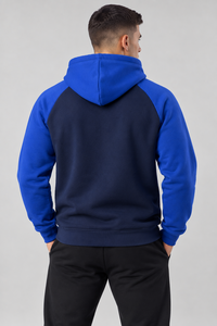 Sweat à capuche d'hiver haut de gamme 100% coton bicolore, pull streetwear décontracté oversize avec blocs de couleur personnalisés, service OEM, coupe carrée, vente en gros - Product Image 2