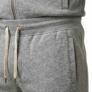Ensemble de survêtement gris zippé pour homme, vêtements de sport décontractés, couleur unie, coton, coupe classique, pour l'automne - Product Image 5