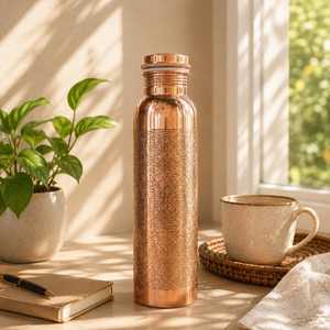 Botella de Agua de Cobre Puro de Gran Capacidad con Tapa para Beber Directamente, Diseño Clásico para Hogar, Oficina, Gimnasio, Regalos Empresariales, ZONA DE ARTESANÍA - Product Image 3