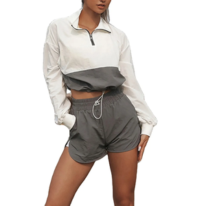 Ensemble sportswear 2 pièces pour femme, coupe-vent, avec veste légère à fermeture éclair et pantalon flexible pour les activités quotidiennes - Product Image 1