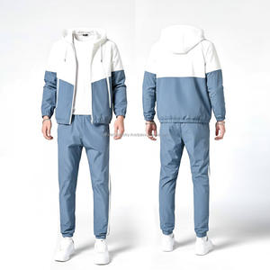 Ensemble de survêtement sportif pour homme avec logo personnalisé de haute qualité |   Sweat-shirt et pantalon de jogging superposés |   Survêtements de loisirs OEM/ODM - Product Image 1