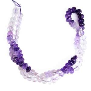 Cuentas de amatista natural tallada en forma de melón/pelota para fabricación de joyas, hilo de piedras sueltas - Product Image 1