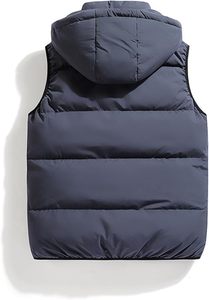 Chaleco Acolchado Reversible con Capucha para Hombre, Relleno de Poliéster, Chaqueta sin Mangas con Cierre y Bolsillos para Invierno - Product Image 2