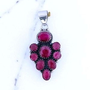 Colgantes Finos de Plata de Ley 925 con Múltiples Gemas de Rubí, Diseño Único y Engaste de Bisel, Precio al por Mayor, Regalo de Joyería - Product Image 3