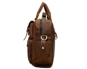 Bolsa de viaje gruesa Crazy Horse, lona de cuero de vaca, equipaje de cuero genuino, fin de semana con bolsillo, LTG-0102B - Product Image 4