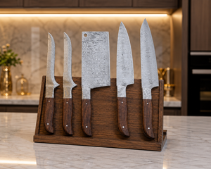 5 PCS Handmade Damascus Kitchen <b>Knife</b> <b>Set</b> with Chef <b>Knife</b> Cleaver Santoku Utility & Boning <b>Knife</b> Premium Wooden Handle Cooking - Product Image 2