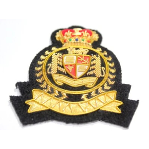 Écusson brodé à la main en fil d'or, emblème en tissu pour blazer, insigne de chapeau, patch brodé à la main pour uniforme - Product Image 3