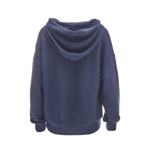 Sudadera con Capucha Unisex de Punto, Oversize, Color Liso, Casual, para Otoño, Manga Regular, Teñido Liso, Ajuste Regular - Product Image 3
