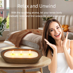 Handmade Tray-Shaped Paraffin Wax Aromatherapy <b>Candles</b> Wooden <b>Candle</b> Holder Wholesale <b>Bulk</b> Orders Z/F GLOBAL EXPORT ZF 5664 - Product Image 2