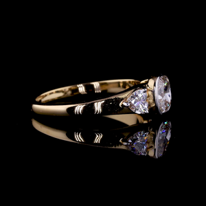 Three Stone <b>Cushion</b> Cut Lab Grown Diamond Engagement Ring - Product Image 3