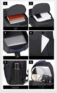 Nylon <b>Backpack</b> Large Capacity Multifunctional Unisex Softback Style With Zipper Closure <b>Water</b> <b>Resistant</b> Durable Bags Custom LOGO - Product Image 5