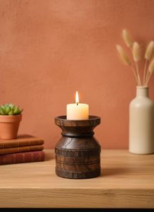 Unique Design Handmade Natural Wood <b>Mushroom</b> Tea <b>Light</b> Holder Round Shape Home Decoration Minimalist Design Candle Stand - Product Image 2