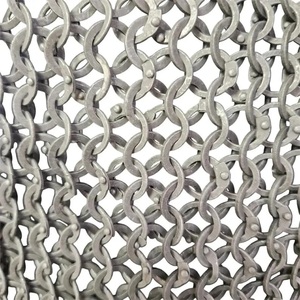 Authantic Medieval Chainmail Shirt with Leather Trim Hauberk Armor Mild Steel Flat Riveted with Washer Ring Knight Costume - Product Image 4