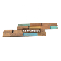 Paneles de Pared 3D Insonorizantes de Teca Reciclada Moderna, Diseño de Patrón Geométrico, Paneles para Hogar, Comercios, Entretenimiento y Villas PANGESTU