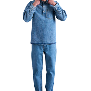 เสื้อเชิ้ตผู้ชายผ้าเดนิม สวมใส่สบาย ระบายอากาศได้ดี ไม่หดตัว ขายส่ง ปรับแต่งได้ ผ้าฝ้าย - Product Image 3