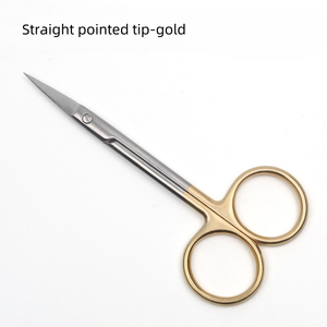 Heavy Duty 10cm Gold Handle Curved Stainless Steel Blades Sharp Beauty Facial Hair Nail Cuticle Scissors ANAAIF - Product Image 5