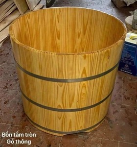 [BEST SELLER] | Japanese Round Wood Bathtub Ofuro Barrel Soaking Tub For Home Spa Bathing From Blue Lotus Vietnam - Product Image 3